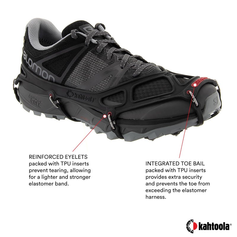 Kahtoola EXOspikes Footwear Traction for Winter Hiking & Running in Snow, Ice & Rocky Terrain - Black - X-Large - Image 3